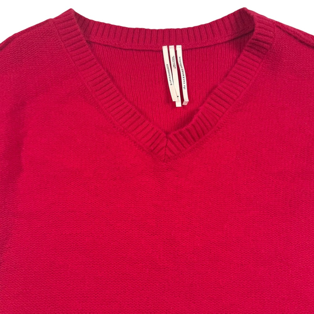 Anthropologie The Cashmere Collection‎ Sweater Womens Medium Red Pink V-Neck